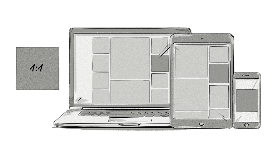 An example of 1:1 ration format.