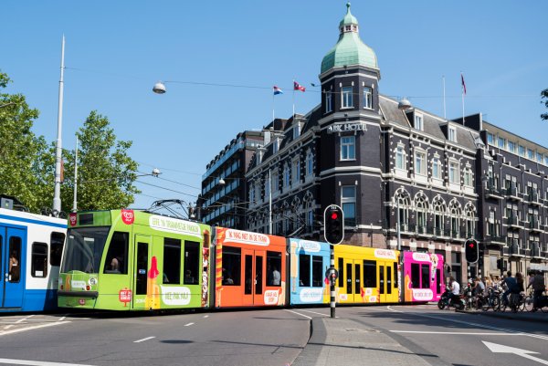 DOOH on trams.