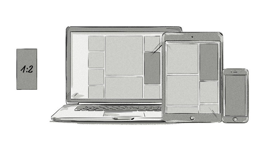 An example of 1:2 ration format.