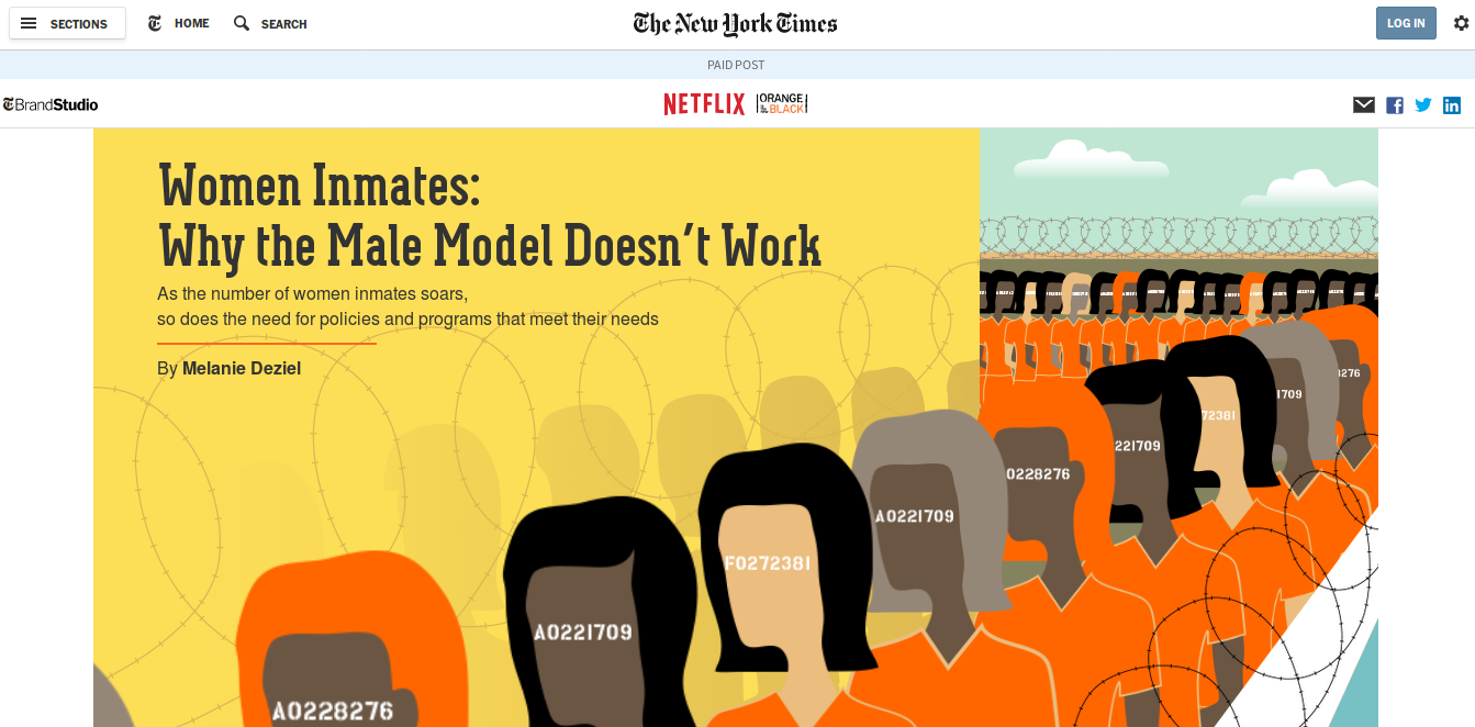 Orange is the New Black native example of The New York Times