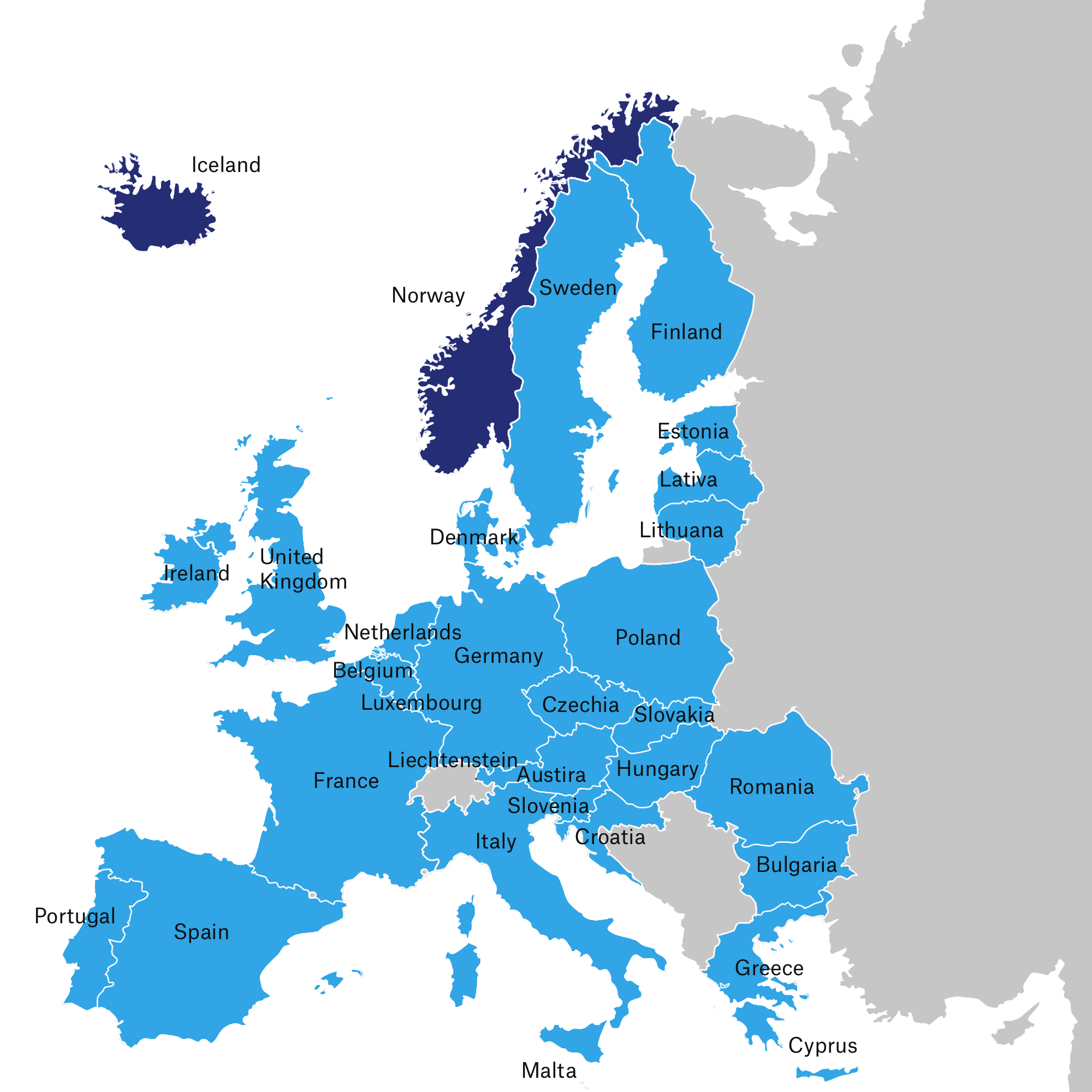 EU member states where the GDPR is enforced.